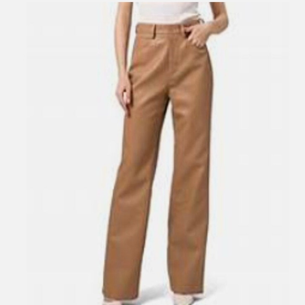 WAYF Faux Leather Straight Leg Pants Size Medium NWT